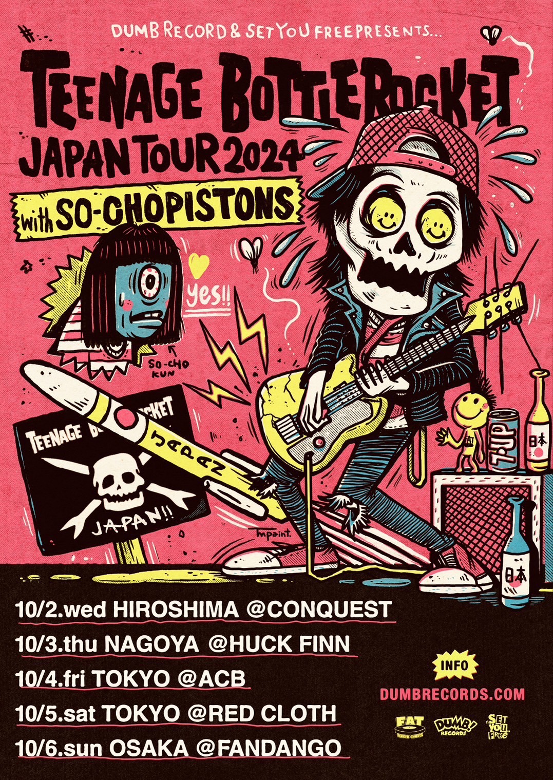 DUMB RECORDS & SET YOU FREE PRESENTS TEENAGE BOTTLEROCKET JAPAN TOUR 2024 with SO-CHO PISTONS